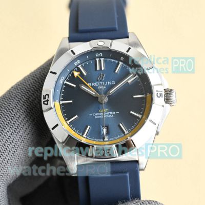 Swiss Clone Breitling Chronomat Automatic GMT 40 Yellow Blue Dial 2836 Watch 